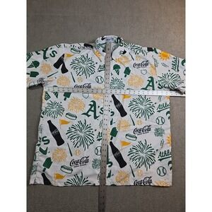 Coca-Cola Zero Sugar Oakland Athletics MLB Novelty Shirt Mens XL Button Up
